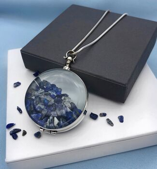 Silver Locket For Stones Pendant, 3 of 6