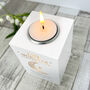 Personalised Eid Al Fitr Crescent White Tea Light Holder, thumbnail 2 of 6