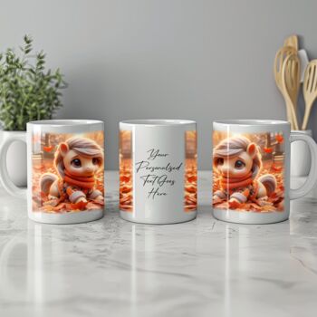Personalised Autumn Horse Playing In Leaves Gift Mug B, 2 of 2