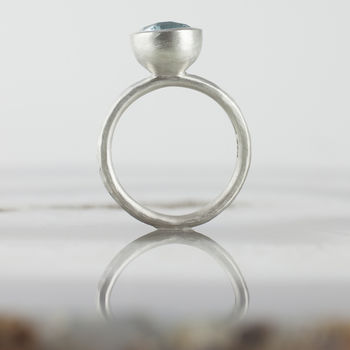 Round Chequerboard Sky Blue Topaz Ring, 4 of 6