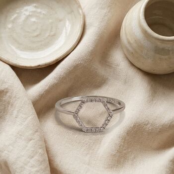 Hexagon Ring Silver, 2 of 8