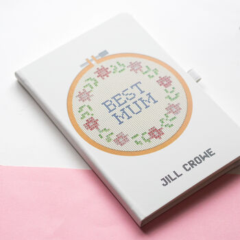 Cross Stitch 'Best Mum' Personalised Notebook, 7 of 7