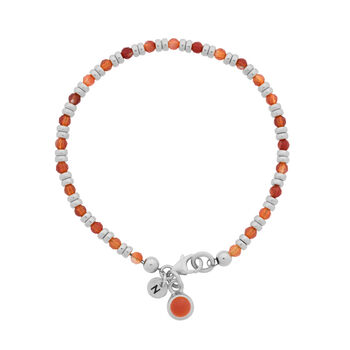 Linear Birthstone Bracelet For July Carnelian, 2 of 4