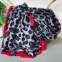 Leopard Print Scarf With Double Red And Green Border, thumbnail 1 of 3