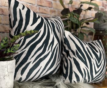 Velvet Zebra Print Cushion, 10 of 12