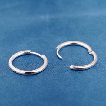 Silver 12mm Minimalistic Hoop Earrings, 5 of 7