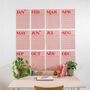 Monthly Undated A3 Wall Planner | 12 Pages | Pink And Red, thumbnail 5 of 7