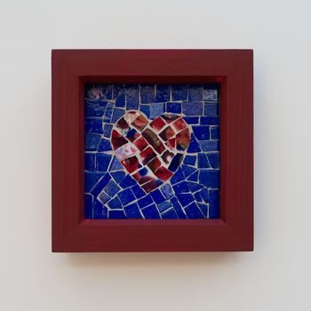 Handmade Framed Heart Mosaic Wall Art, 5 of 7