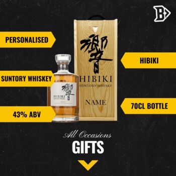 Personalised Suntory Hibiki Japanese Harmony Whisky Gift Set, 2 of 4