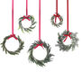 Christmas Wreath Decorations With Red Ribbon, thumbnail 3 of 3