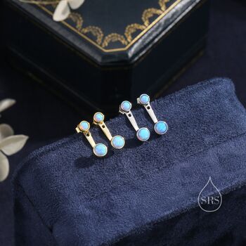 Sterling Silver Blue Opal Ear Jacket, 3 of 12