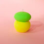 Green And Yellow Neon Pebble Candle, thumbnail 1 of 3
