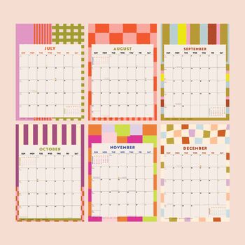 2025 Calendar | Checks And Stripes | Week Starts Sunday, 7 of 9