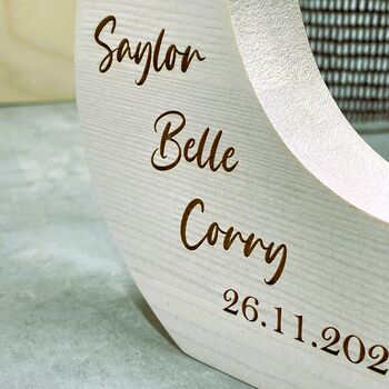 Personalised Wooden Moon For A Childs Room, 2 of 6