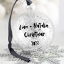 Personalised Couples Silver Christmas Bauble, thumbnail 1 of 4