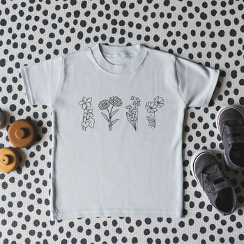Family Birth Month Flowers Children's T Shirt, 5 of 11