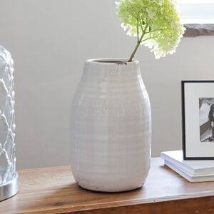 Ivory Distressed Crackle Vase By Marquis & Dawe