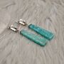 Gemstone Amazonite Silver Earrings, thumbnail 2 of 6