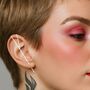 Gold Plated Silver Split Bar Ear Cuff Earrings, thumbnail 3 of 7