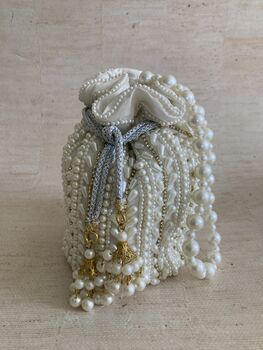 Pearl Embellished Potli Bag, 6 of 7