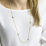 Gold Plated Long Family Birthstone Necklace, thumbnail 1 of 10