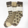 Christmas Cosy Socks In Neutral Coffee Cream Colour With Gold Foiled Personalised Label ,Warm Socks, thumbnail 3 of 3