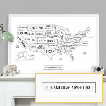 Personalised North America White Pinboard Map, 6 of 8