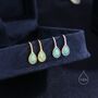 Sterling Silver Green Opal Droplet Drop Hook Earrings, thumbnail 6 of 10