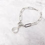 Silver Herkimer Diamond April Birthstone Bracelet, thumbnail 1 of 3