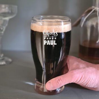 Personalised Pint Glass, Engraved With Your Name, 3 of 8