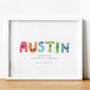 Personalised Children's Name Print | Nursery Wall Art | Monster, thumbnail 1 of 9