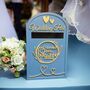 Lockable Personalised Wedding Card Post Box With Circle Plaque, thumbnail 1 of 4