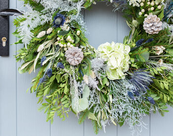 Fresh Christmas Wreath Making Kit In Blues And Greens, 3 of 5