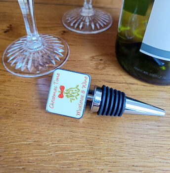 Christmas Bottle Stopper | Mistletoe And Wine Bottle Topper, 4 of 6