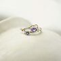 Silver Teardrop Amethyst And Iolite Ring, thumbnail 4 of 8