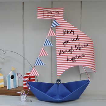 Personalised Wedding Sail Boat Card, 6 of 12
