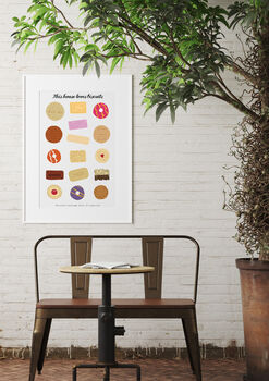 Personalised 'This House Loves Biscuits' Print, 3 of 5
