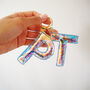 Holographic Sequin Initial Alphabet Keyring, thumbnail 5 of 8