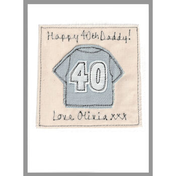 Personalised Embroidered Football Shirt Birthday Card, 2 of 10