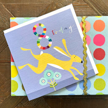Happy Hare 8th Birthday Card, 3 of 5