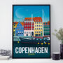 Copenhagen Travel Poster Art Print, thumbnail 2 of 4