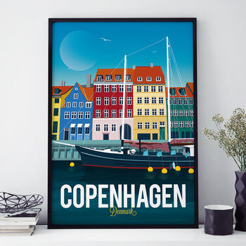 Copenhagen Travel Poster Art Print, 2 of 4