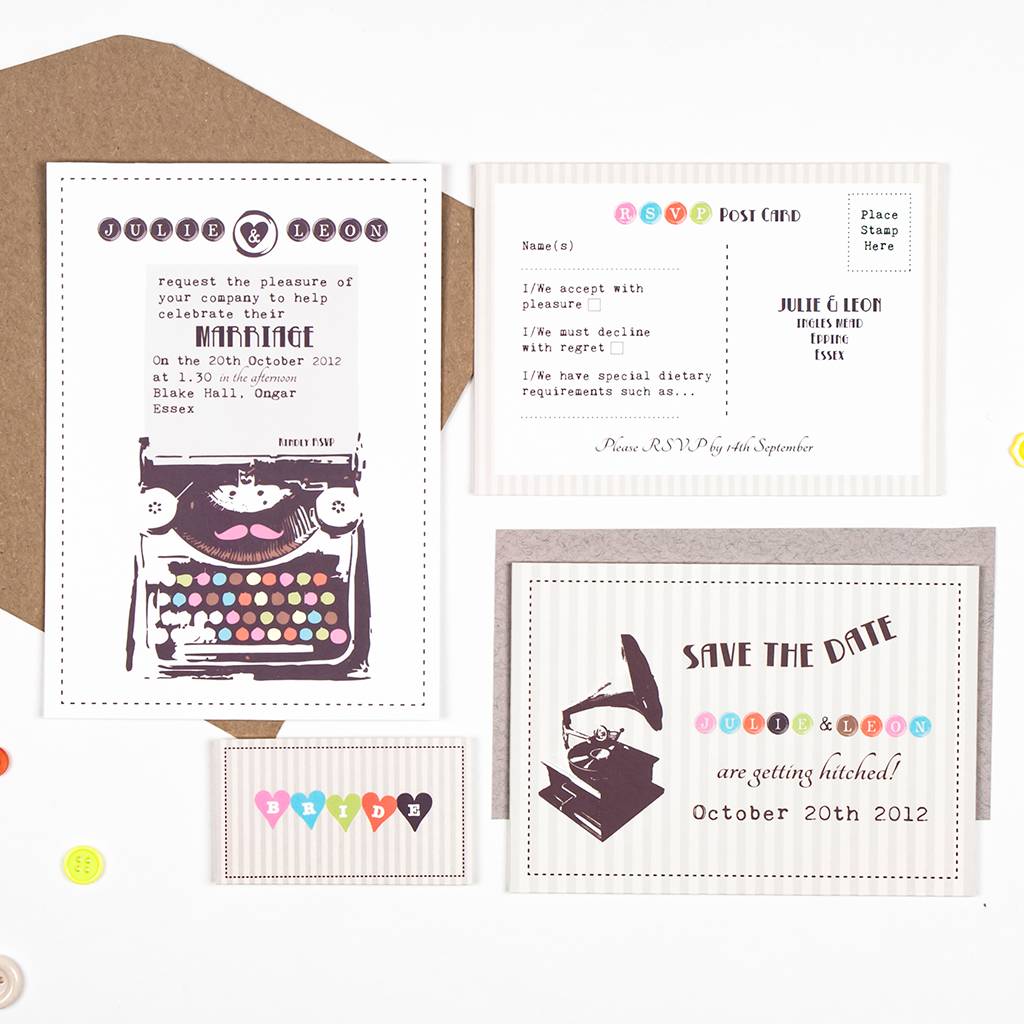Vintage Typewriter Wedding Invitation By PaperGrace