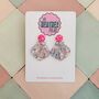 Statement Shell Glitter Resin Earrings / Mermaidcore Jewellery / Beach Holiday Statement / Summer Vacation Jewellery, thumbnail 1 of 12
