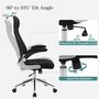 High Back Mesh Office Chair With Flip Up Armrests, thumbnail 2 of 8