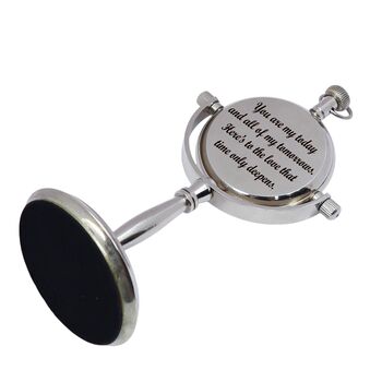 Personalised 25th Silver Anniversary Desk Clock Gift, 7 of 9