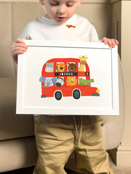 Personalised Zoo Bus Children's Print, 2 of 4