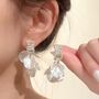 Monaco D’or Gold Crystal Flower Pearl Gift Drop Earrings, thumbnail 3 of 3