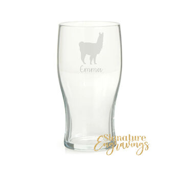 Personalised Llama Engraved Glass, 4 of 5