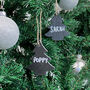 Draw On Set Of Four Slate Decoration Baubles, thumbnail 4 of 5
